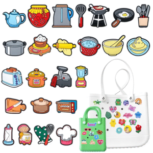 Trendy PVC Cartoon Charms - Matching Bag & Slipper Accessories