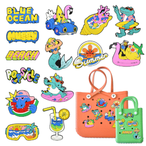 Custom Large Silicone Charms - Personalized Logo Inserts for Beach & Tote Bags