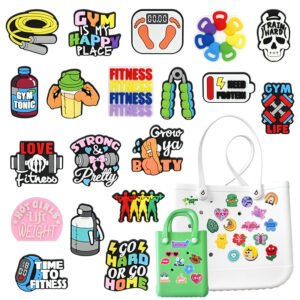 Wholesale Custom Bogg Bag Charms - PVC Glitter Bowtie & Logo Designs